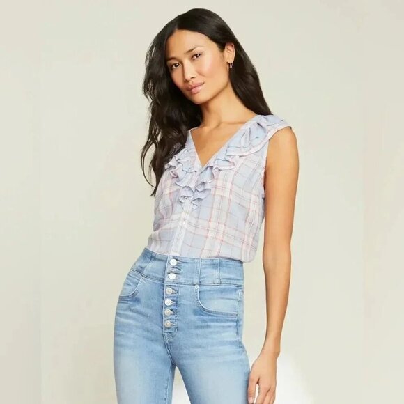 Veronica Beard Leina Shirt in Vapor Multi XS - Picture 11 of 15